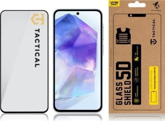 Tactical Beskyttelsesglass Shield 5D For Samsung Galaxy A55 5G med Svart Kant