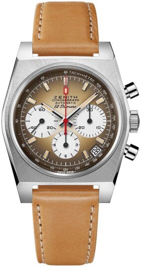 Zenith Herreklokke 03.A384.400 385.C855 El Primero Brun/Lær Ø37 mm
