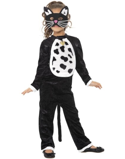 Katt Barnekostyme til Jente med Maske