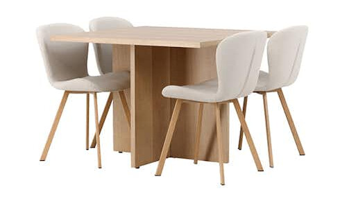 Spisegruppe Venture Home Leo med 4 Lilja Stoler