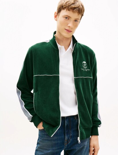 Tommy Hilfiger Velour Country Club Trackjacket Green L