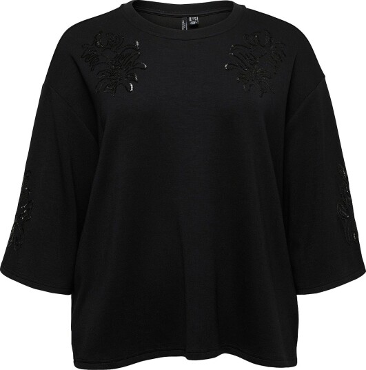 Vero Moda Curve   Collegegenser Vmcnia 2/4 Sweatshirt Jrs Btq Cur   Svart