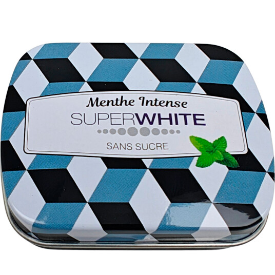 Xylitol-sugetabletter SUPERWHITE Intense Mint Black Edition 50 pcs.