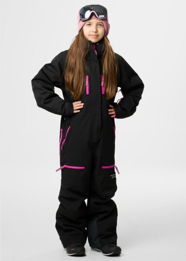 Swedemount Cervinia Skisuit Jr Black/ Fresh Pink 140 Vinteroverall