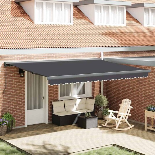 vidaXL Uttrekkbar markise antrasitt 4x3 m stoff og aluminium