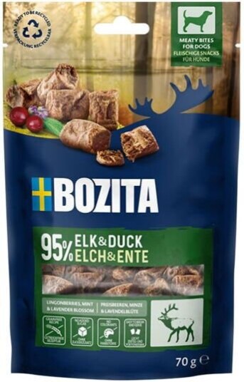Bozita Meaty Bites Hundesnacks med Elg & And 70g Bozita Meaty Bites Hundesnacks med Elg & And 70g