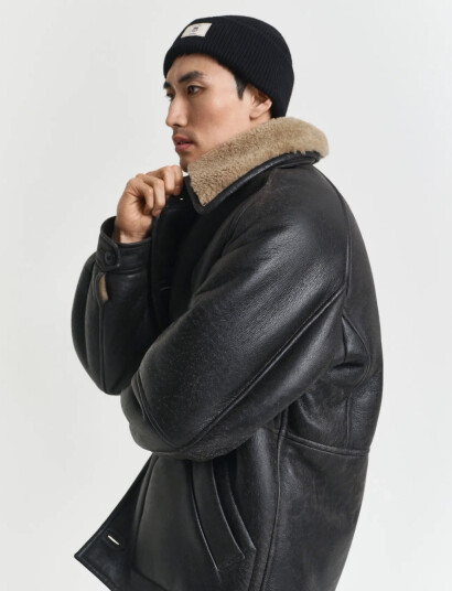 GANT Cotton Blend Ribbed Beanie - Black - ONE SIZE GANT Cotton Blend Ribbed Beanie - Black - ONE SIZE