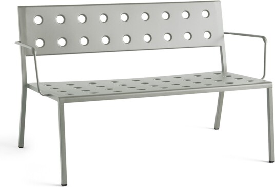 Hay - Balcony Lounge Bench W. Arm / Desert Green - Hagebenker - Ronan & Erwan Bouroullec - Grønn - Metall Hay - Balcony Lounge Bench W. Arm / Desert Green - Hagebenker - Ronan & Erwan Bouroullec - Grønn - Metall