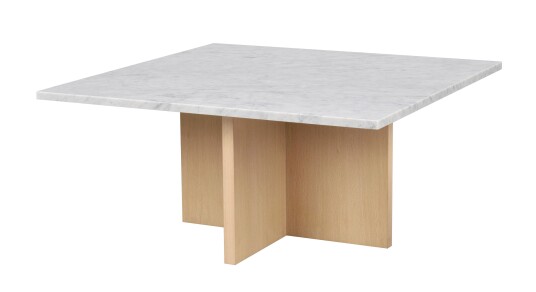 Rowico Home Brooksville sofabord Hvit marmor/hvitpigmentert eik 90 x 90 cm Hvit