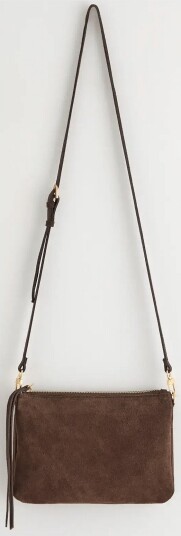 Lindex Shoulder Bag In Suede - DARK BROWN - One Size