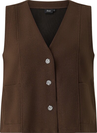Zizzi Vest mKarma S/L Brun Zizzi Vest mKarma S/L Brun