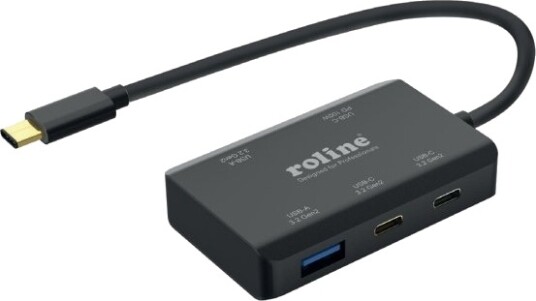 Roline 14.02.5060 Usb Type-C Usb 3.2 Gen 2 3.1 Gen 2 Type-A Usb 3.2 Gen 2 3.1 Gen 2 Type-C 10000 Mbit/S Sort 100 W 70 Mm