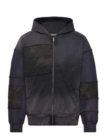 Weekday Washed Patchwork Zip Hoodie Navy XL Weekday Washed Patchwork Zip Hoodie Navy XL