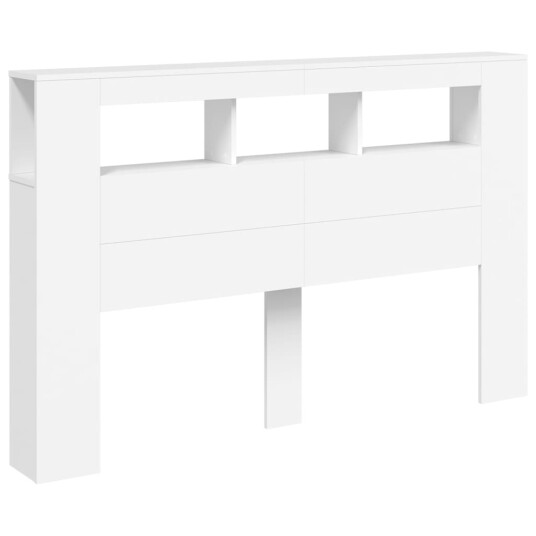  Sengegavl med LED hvit 160x18,5x103,5 cm konstruert tre 8721012259355
