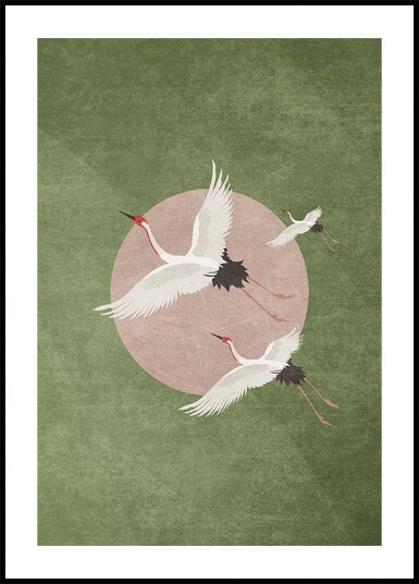 Cranes in Flight Plakat Plakat / 70x100cm