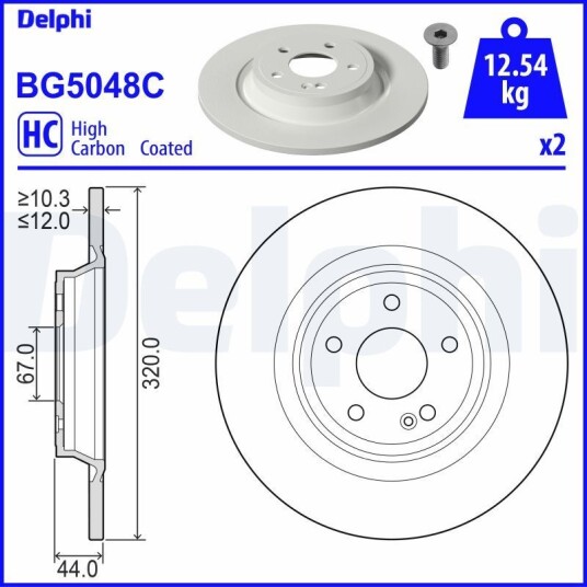 Bremseskive DELPHI BG5048C