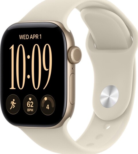 Apple Watch Series 12 42mm GPS (lys gull aluminium/sand Sport Band) M/L Apple Watch Series 12 42mm GPS (lys gull aluminium/sand Sport Band) M/L