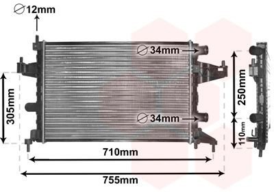 Radiator VAN WEZEL 37002303
