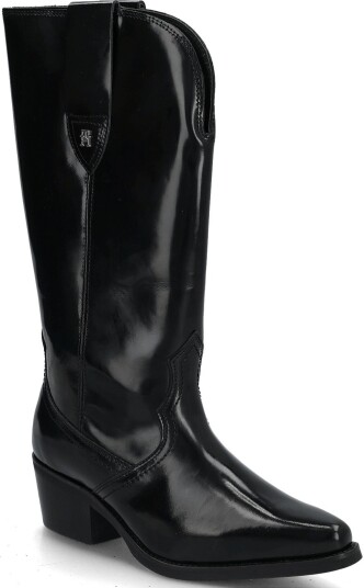 Tommy Hilfiger Abrasivato Mid Calf Western Boot BLACK 40