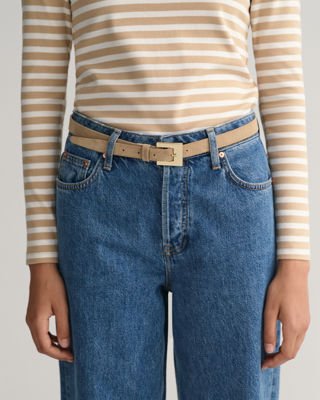 Smalt belte i semsket skinn WHEAT BEIGE 7028 Smalt belte i semsket skinn WHEAT BEIGE 7028