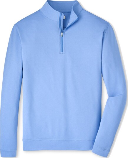 Peter Millar Perth Melange Performance Golfgenser herre Blue Bird Large