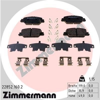Bremseklosser ZIMMERMANN 22852.160.2