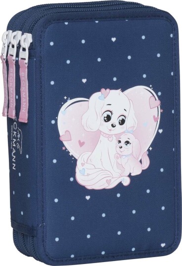 Beckmann 3-zip Penal m/innhold Pet Friends Blue
