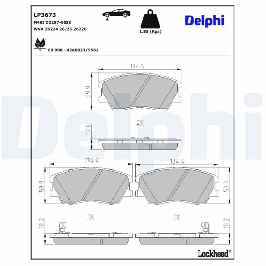 Bremseklosser DELPHI LP3673