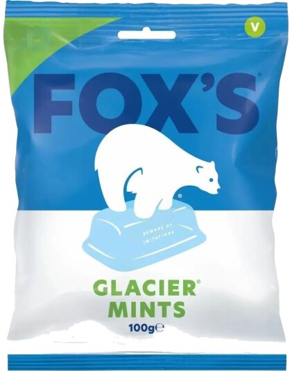 Fox"s Glacier MintSukkertøy med Mintsmak 100 gram
