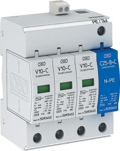 Obo Bettermann 5094931 Overspenningsvern 3 polet Stikkontakter & kabler