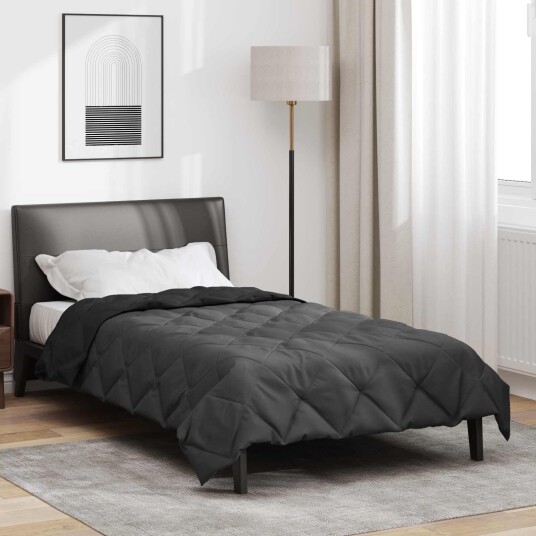 vidaXL Sommerdyne Svart og Anthracite 200 x 135 cm Mikrofiber vidaXL Sommerdyne Svart og Anthracite 200 x 135 cm Mikrofiber