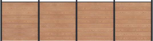 vidaXL Gjerdesett 4 pcs 699 x 186 cm WPC og Aluminium Brun