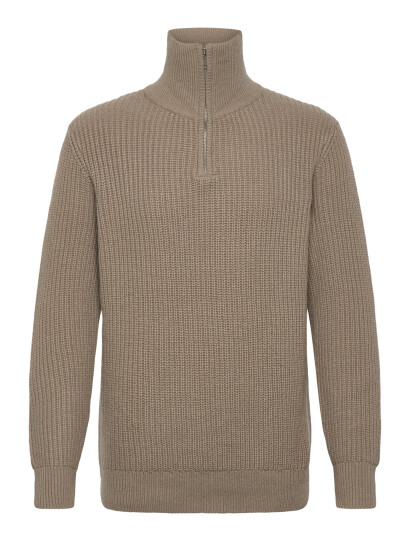 Selected Slhland Ls Knit Half Zip - Beige - M Selected Slhland Ls Knit Half Zip - Beige - M