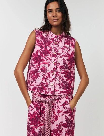 Lollys Laundry Cairoll Quilted Vest Pink L
