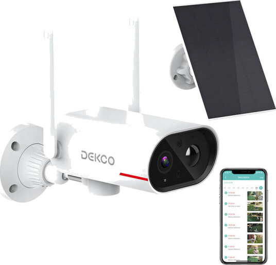 Dekco DC8L IP Utendørs Overvåkningskamera Med Solcellepanel 3MP IP65 Dekco DC8L IP Utendørs Overvåkningskamera Med Solcellepanel 3MP IP65