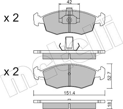 METELLI 22 0274 3 Bremseklosser