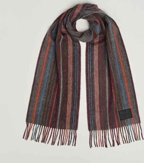 Paul Smith Lambswool Striped Scarf Red Paul Smith Lambswool Striped Scarf Red