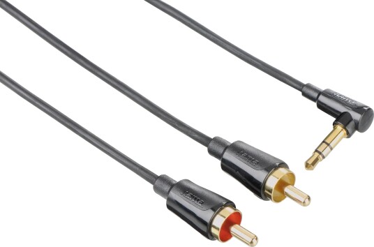 Hama Lydkabel 3.5mm til 2xRCA 0.75m Vinklet Svart