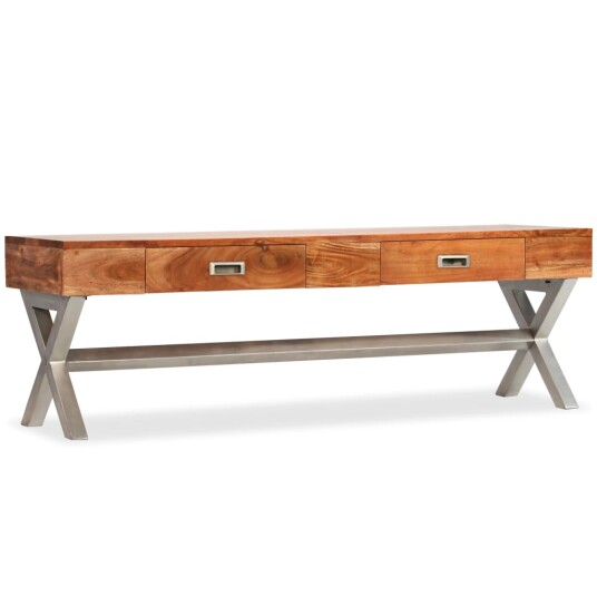 vidaXL TV-benk med skuffer heltre akasie og indisk rosentre 140cm 8718475579441