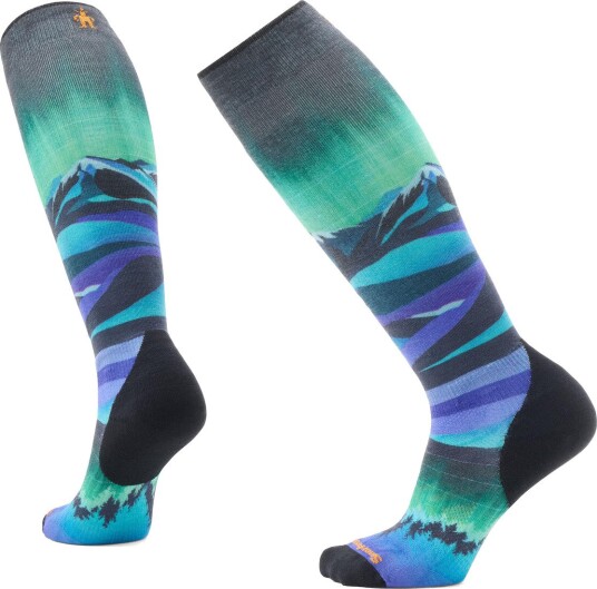 Smartwool Women"s Ski Targeted Cushion Compression Print Otc Socks Black 38 41