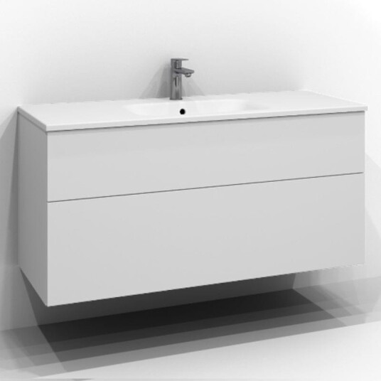 Svedbergs Poem Plan Servantskap D45 med 2 Skuffer Hvit / 120cm Push Open