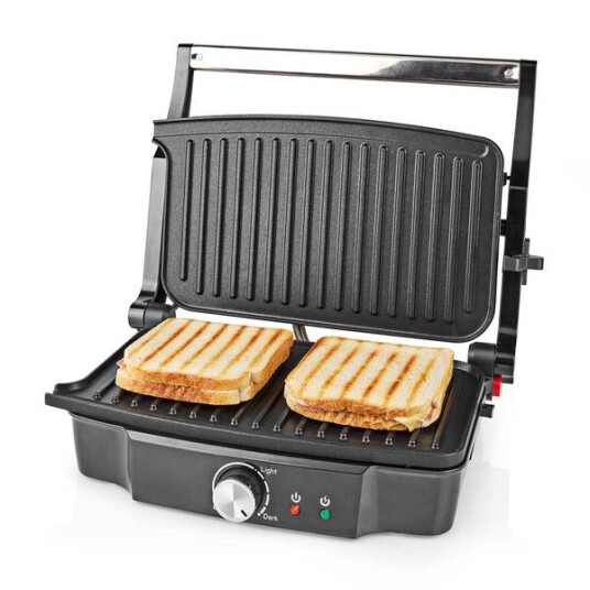 Nedis Kontakt Grill | 1500 W | 27.8 x 17 cm | Justerbar temperaturkontroll | Plast / Rustfritt Stål