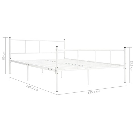 vidaXL Sengeramme hvit metall 120x200 cm