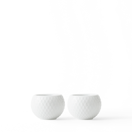 Rhombe Hvit Porselen Telyslykt 2-pack Ø6,5 cm