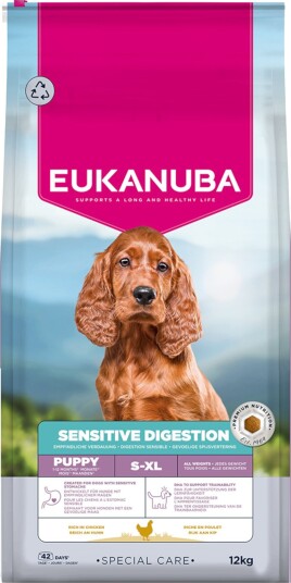 Eukanuba Tørrfôr Puppy Special Care Sensitive Digestion Med Og Sparepakke Kylling Kalkun 2 X 12 kg Eukanuba Tørrfôr Puppy Special Care Sensitive Digestion Med Og Sparepakke Kylling Kalkun 2 X 12 kg