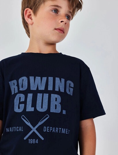 Boboli Knit T Shirt Dye For Boy  Bci Blue 116