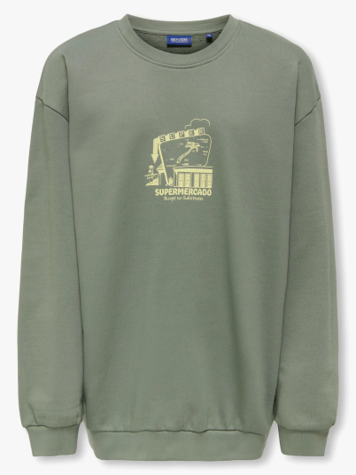 Only & Sons Jr Sumon Long Sleeve O Neck Sweat Grønn 146/152