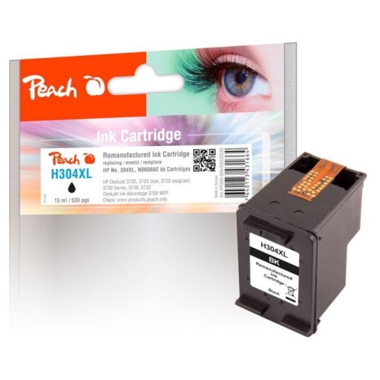 Peach HP 304XL Blekkpatron - Svart