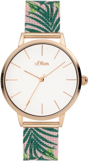 s.Oliver Dameklokke SO 3980 MQ S.Oliver Classic Hvit/Rose gulltonet s.Oliver Dameklokke SO 3980 MQ S.Oliver Classic Hvit/Rose gulltonet