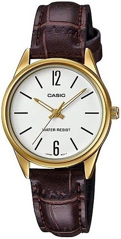 Casio Dameklokke LTP V005GL 7BUDF Classic Hvit/Lær Ø28 mm